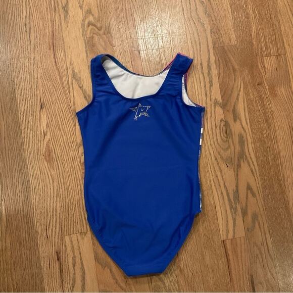 Destira Gymnastics American Flag Leotard Size XS Granite Gray - Picture 4 of 5